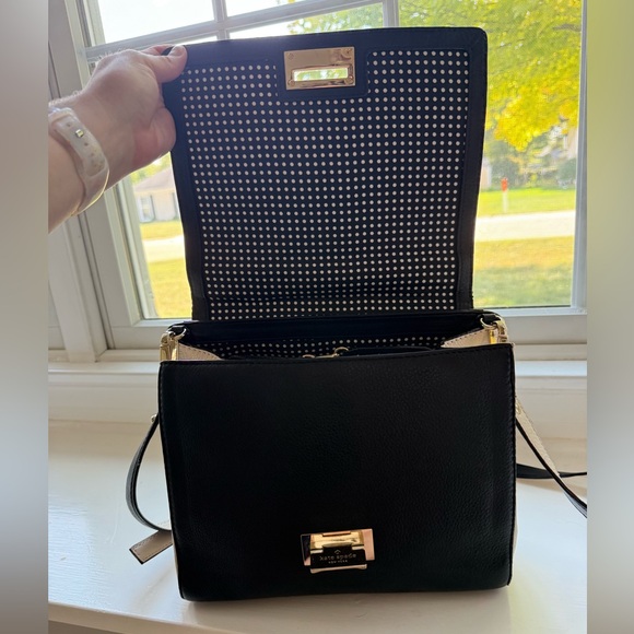 Kate Spade Magnolia Park Laurel Black Leather Handbag Satchel Purse - Picture 2 of 11